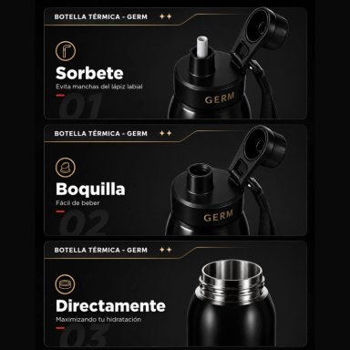 TERMO INOXIDABLE GERM COCA-COLA 580ML BLACK EDITION - 6