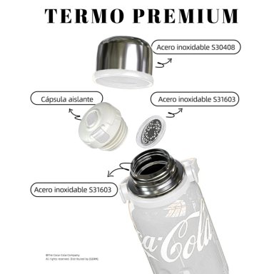 TERMO GERM DE ACERO INOXIDABLE COCA-COLA 1.2L WHITE EDITION - 8