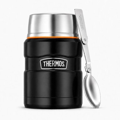 TERMO DE COMIDA PREMIUM INOX THERMOS KING  470ML NEGRO - 1
