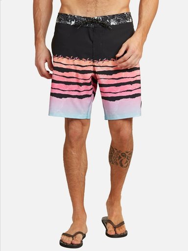 TRAJE DE BAÑO SHORT HOMBRE RUSTY 7T440-MV MIS LINES BOARD NEGRO - 1