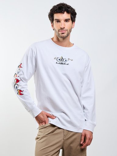 POLERA ML DS-BUDZ BLANCO HOMBRE VOLCOM - 5