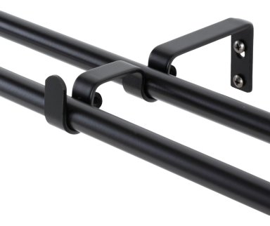 SET BARRAS PARA CORTINA DOBLE 13/16 MM EXTENSIBLE 70-120 CM NEGRO ORB NIDO - 2