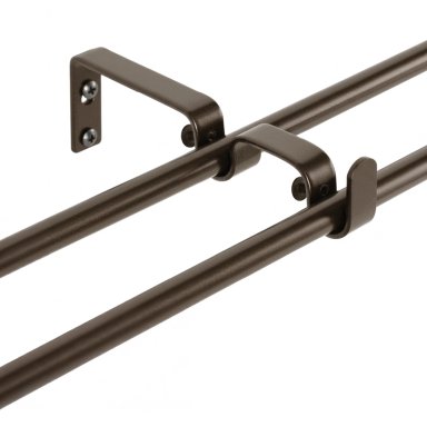 SET BARRAS PARA CORTINA DOBLE 16/19 MM EXTENSIBLE 120-210 CM A MURO CAFE  CONICO - 3