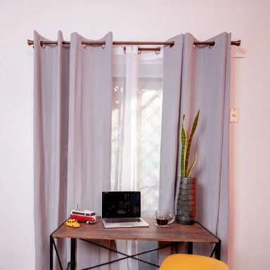 SET BARRAS PARA CORTINA DOBLE 16/19 MM EXTENSIBLE 120-210 CM A MURO CAFE  CONICO - 6