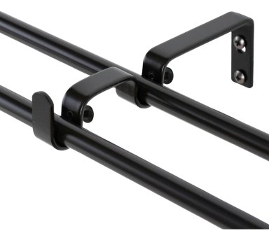 SET BARRAS PARA CORTINA DOBLE 13/16 MM EXTENSIBLE 120-200 CM NEGRO ORB BOLA - 2