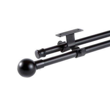 SET BARRAS PARA CORTINA DOBLE 16/19 MM EXTENSIBLE 120-210 CM A TECHO NEGRO BOLA - 1