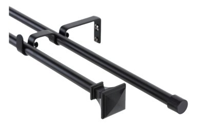 SET BARRAS PARA CORTINA DOBLE 13/16 MM EXTENSIBLE 200-250 CM NEGRO PRISMA - 1
