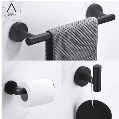 SET DE BAÑO INOXIDABLE NEGRO 5 PIEZAS - 4