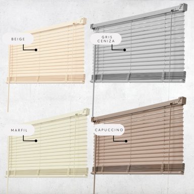 PERSIANA VENECIANA PVC 25MM 200X165 CM MANUAL CAPUCCINO AURA - 9