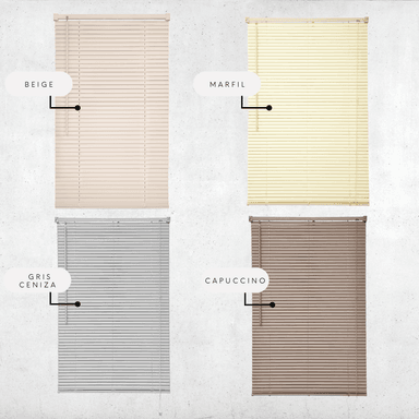 PERSIANA VENECIANA PVC 25MM 150X165 CM MANUAL MARFIL AURA - 9