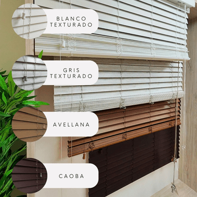 PERSIANA IMITACION MADERA 50 MM 150X165 CM CEREZO TEXTURADO AURA - 7
