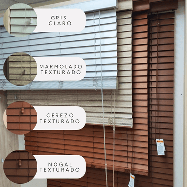 PERSIANA IMITACION MADERA 50 MM 150X165 CM CEREZO TEXTURADO AURA - 8