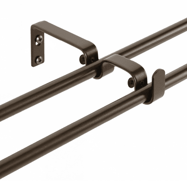 SET BARRAS PARA CORTINA DOBLE 16/19 MM EXTENSIBLE 75-110 CM A MURO CAFE  BOLA - 3