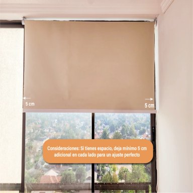 CORTINA ROLLER BLACKOUT 220 X 165 CM COLOR BEIGE MARCA SUNFREE - 8