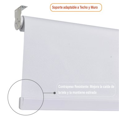 CORTINA ROLLER BLACKOUT 220 X 165 CM COLOR BLANCO MARCA SUNFREE - 7