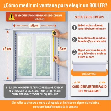 CORTINA ROLLER DOBLE BLACKOUT Y SUNSCREEN 200 X 165 CM COLOR BEIGE MARCA SUNFREE - 2