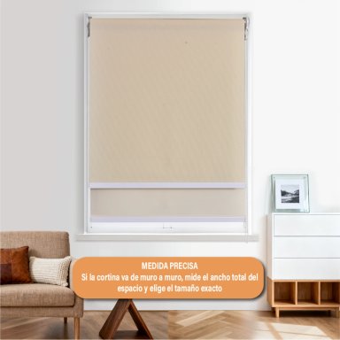 CORTINA ROLLER DOBLE BLACKOUT Y SUNSCREEN 200 X 165 CM COLOR BEIGE MARCA SUNFREE - 8