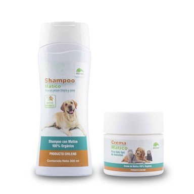 SET PERROS GATOS ALLGREEN MASCOTAS SHAMPOO MATICO 300 ML + CREMA MATICO 60 ML - 1