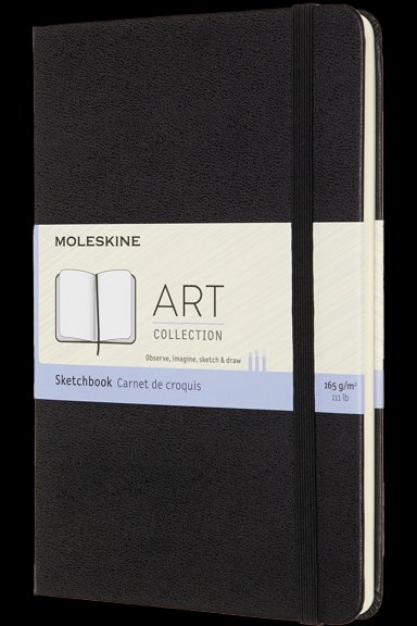LIBRETA  CUADERNO MOLESKINE DE DIBUJO / MEDIANO / NEGRO - 5