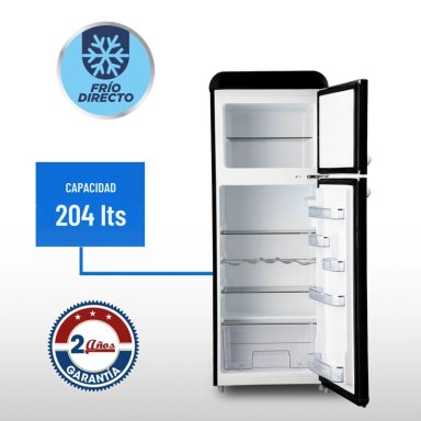 REFRIGERADOR RETRO FRIO DIRECTO 203 LTS LRT-210DFNR NEGRO - 7