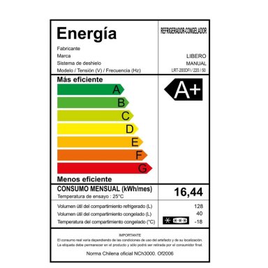 REFRIGERADOR TOP MOUNT FRIO DIRECTO 168 LTS LRT-200DFI INOX - 3