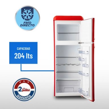 REFRIGERADOR RETRO FRIO DIRECTO 204 LTS LRT-210DFRR ROJO - 8