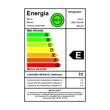 REFRIGERADOR FRIO DIRECTO 167 LTS LRM-178DFIW INOX - 6