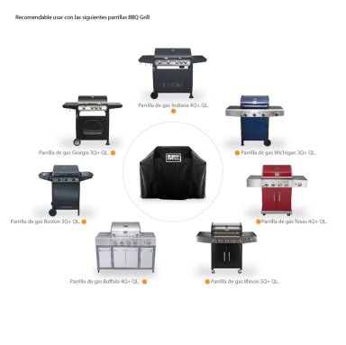 FUNDA PARRILLA AJUSTABLE DE 3 A 5 QUEMADORES - 4