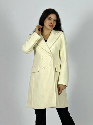 ABRIGO LARGO DE PAÑO 6 BOTONES BEIGE - 2