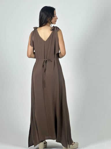 VESTIDO LINO FLOR BRILLOS BLANCO - 4