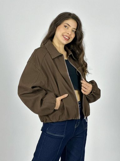 CHAQUETA BOMBER DE MEZCLILLA CELESTE - 2