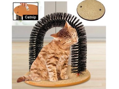 RASCADOR CUBRE PISO Y ARCO MASAJEADOR PARA GATOS - 2