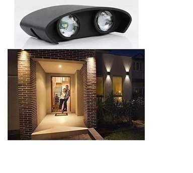APLIQUE PARED EXTERIOR 4W 3000K LUZ CALIDA DECORACION DE HOGAR - 2