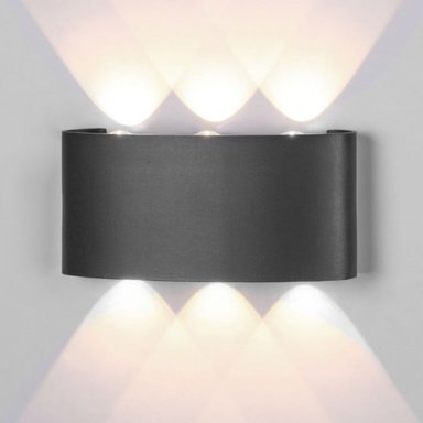 APLIQUE PARED EXTERIOR 6W 3000K LISO LUZ CALIDA DECORACION HOGAR - 2