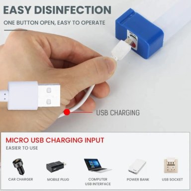 LAMPARA DE EMERGENCIA RECARGABLE AMPOLLETA LUZ LED 32CM USB - 3