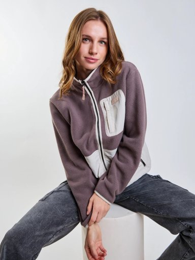 POLERON POLAR VANGUARD CAFE  MUJER RIP CURL - 8