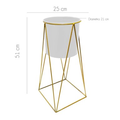 MACETA MACETERO PEDESTAL DECORATIVO BLANCO - 2