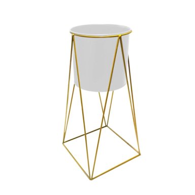 MACETA MACETERO PEDESTAL DECORATIVO BLANCO - 3