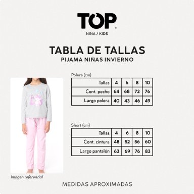 PIJAMA LARGO NIÑA ALGODÓN INVIERNO DC C1 - 4
