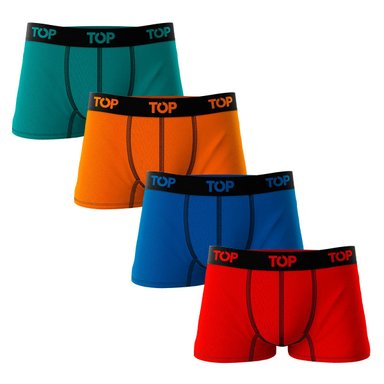 PACK 4 BÓXER ALGODÓN HOMBRE TOP MULTICOLOR CORTO C11 - 1