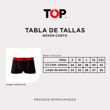 PACK 4 BÓXER ALGODÓN HOMBRE TOP MULTICOLOR CORTO C11 - 6