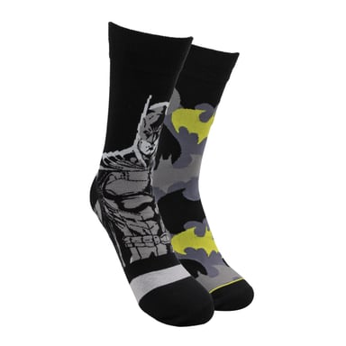 PACK 2 CALCETINES ALGODÓN HOMBRE TOP NEGRO LARGOS DC BATMAN C1 - 1