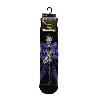 PACK 2 CALCETINES ALGODÓN HOMBRE TOP NEGRO LARGOS DC JOKER C2 - 2