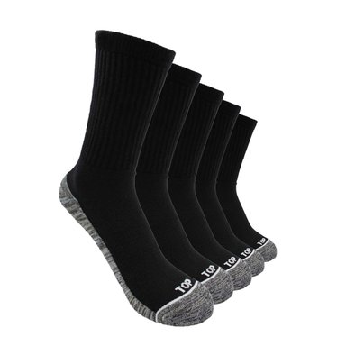 PACK 5 CALCETINES ALGODÓN HOMBRE TOP NEGRO DEPORTIVO LARGO FIBRA COBRE C1 - 1