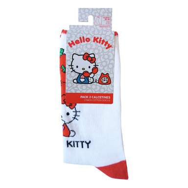 PACK 2 CALCETINES ALGODÓN MUJER TOP MULTICOLOR LARGOS HELLO KITTY C5 - 4