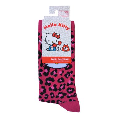 PACK 2 CALCETINES ALGODÓN MUJER TOP MULTICOLOR LARGOS HELLO KITTY C3 - 4