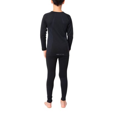 PRIMERA CAPA MICROFIBRA NIÑO TOP NEGRO LARGO CAMISETA DEPORTIVA - 3