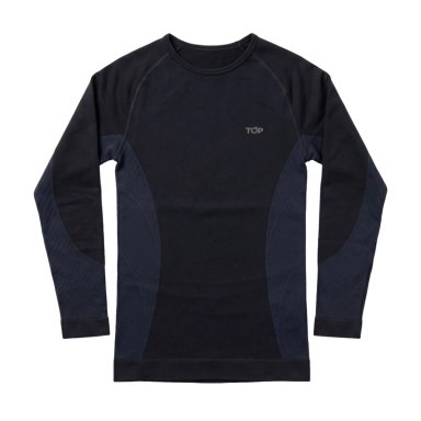 PRIMERA CAPA MICROFIBRA NIÑO TOP NEGRO LARGO CAMISETA DEPORTIVA - 3