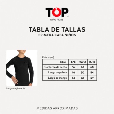PRIMERA CAPA MICROFIBRA NIÑO TOP NEGRO LARGO CAMISETA DEPORTIVA - 5