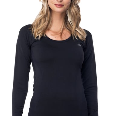 CAMISETA NEGRA PRIMERA CAPA MICROFIBRA MUJER TOP - 1